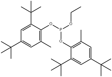 亚磷酸二[2,4-二(1,1-二甲基乙基)-6-甲基苯基]乙酯 结构式