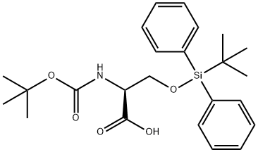 (S)-2-(TERT-BUTOXYCARBONYLAMINO)-3-(TERT-BUTYLDIPHENYLSILYLOXY)PROPANOIC ACID Structure