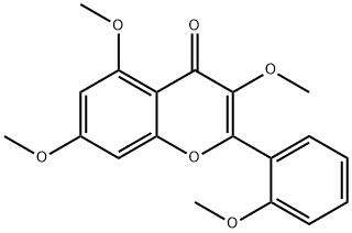 2',3,5,7-テトラメトキシフラボン 化学構造式