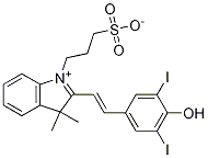 2-[2-(4-羟基-3,5-二碘苯基)乙烯基]-3,3-二甲基-1-(3-磺丙基)-3H-吲哚内盐, 145876-11-5, 结构式