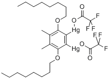 4,5-DIMETHYL-3,6-DIOCTYLOXY-1,2-PHENYLENE-BIS(MERCURY TRIFLUOROACETATE) Structure