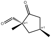 Cyclopentanecarboxaldehyde, 1,4-dimethyl-2-oxo-, trans- (9CI) 化学構造式