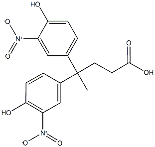 4,4-bis(4-hydroxy-3-nitrophenyl)pentanoic acid Struktur