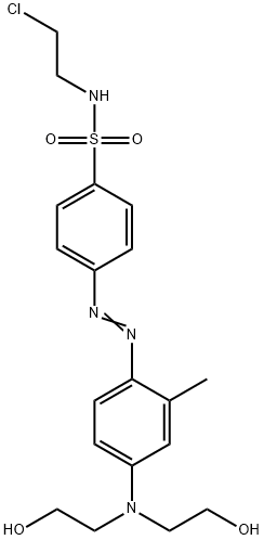 对[[4-[二(2-羟基乙基)氨基]-邻甲苯基]偶氮]-N-(2-氯乙基)苯磺酰胺, 14607-25-1, 结构式