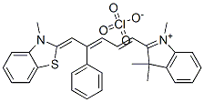 2-[5-(1,3-二氢-1,3,3-三甲基-2H-吲哚-2-亚基)-2-苯基-1,3-戊二烯-1-基]-3-甲基苯并噻唑高氯酸盐 结构式