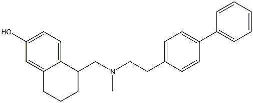 6-Hydroxy-N-methyl-N-(2-(4-phenylphenyl)ethyl)-1,2,3,4-tetrahydro-1-naphthalene methanamine Structure