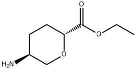 Ethyl trans-5-amino-tetrahydro-pyran-2-carboxylate hydrochloride Struktur