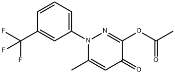 [6-methyl-4-oxo-1-[3-(trifluoromethyl)phenyl]pyridazin-3-yl] acetate 结构式