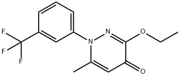 3-ethoxy-6-methyl-1-[3-(trifluoromethyl)phenyl]pyridazin-4-one 化学構造式