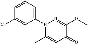 4(1H)-Pyridazinone, 1-(3-chlorophenyl)-3-methoxy-6-methyl- Struktur