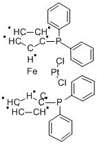 DICHLORO[1,1'-BIS(DIPHENYLPHOSPHINO)FERROCENE]-PLATINUM(II) Structure