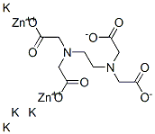 dipotassium [[N,N'-ethylenebis[N-(carboxylatomethyl)glycinato]](4-)-N,N',O,O',ON,ON']zincate(2-) Struktur
