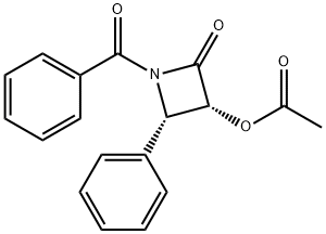 (3R,4S)-1-Benzoyl-3-acetoxy-4-phenyl-2-azetidinone 化学構造式
