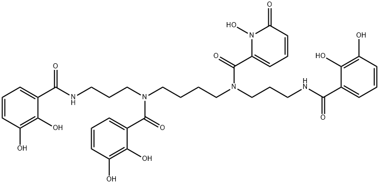 1,5,14-tris(2,3-dihydroxybenzoyl)-10-(1-hydroxy-2-pyridon-6-oyl)-1,5,10,14-tetraazatetradecane|