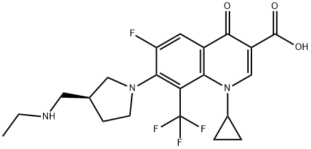 1-cyclopropyl-7-[3-(ethylaminomethyl)pyrrolidin-1-yl]-6-fluoro-4-oxo-8 -(trifluoromethyl)quinoline-3-carboxylic acid|