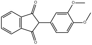 2-(3,4-ジメトキシフェニル)-1H-インデン-1,3(2H)-ジオン 化学構造式