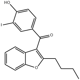 3-(4-HYDROXY-3-IODOBENZOYL)-2-BUTYLBENZOFURAN 化学構造式