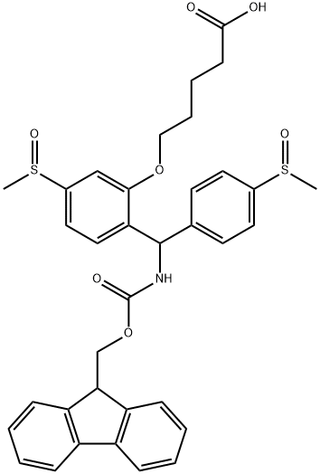 4,4'-BIS(METHYLSULFINYL)-2-(4-CARBOXYBUTOXY)-N-FMOC-BENZHYDRYLAMINE Structure