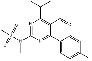 4-(4-フルオロフェニル)-6-イソプロピル-2-(N-メチル-N-メタンスルホニルアミノ)-5-ピリミジンカルボキシアルデヒド 化学構造式
