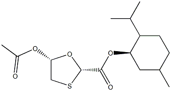1,2,5-Menthyl-5(S)-acetoxy-[1,3]-oxathiolene-2-(R)-carboxylate 化学構造式