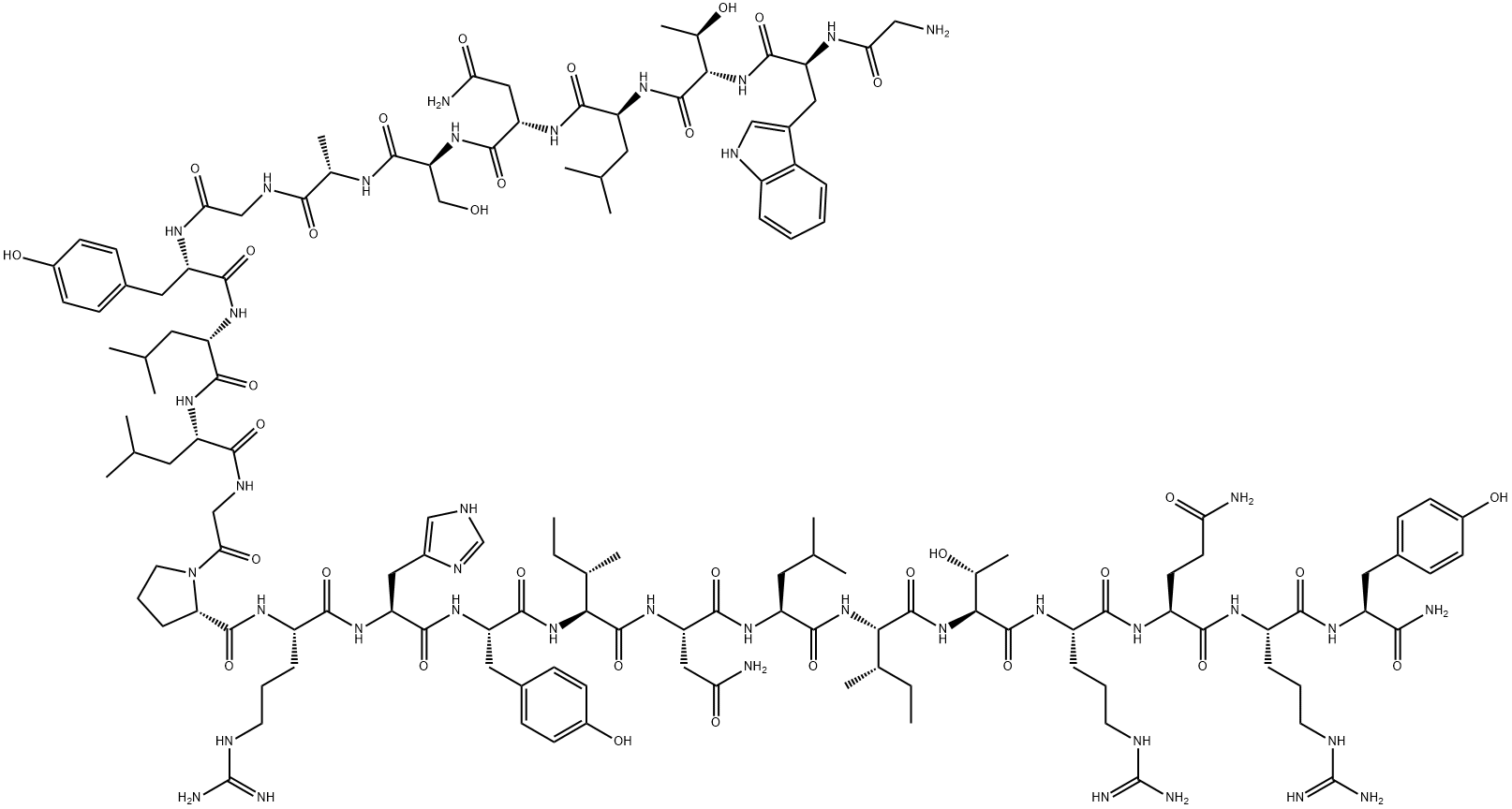 H-GLY-TRP-THR-LEU-ASN-SER-ALA-GLY-TYR-LEU-LEU-GLY-PRO-ARG-HIS-TYR-ILE-ASN-LEU-ILE-THR-ARG-GLN-ARG-TYR-NH2|Galanin (1-13)-Neuropeptide Y (25-36) amide