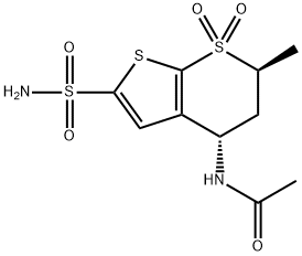 N-[(4S,6S)-6-甲基-7,7-二氧代-2-磺酰胺基-5,6-二氢-4H-噻吩并[2,3-B]噻喃-4-基]乙酰胺,147200-03-1,结构式