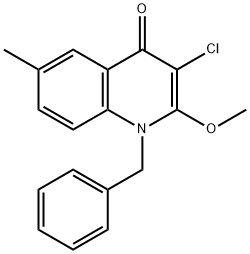 4(1H)-Quinolinone,  3-chloro-2-methoxy-6-methyl-1-(phenylmethyl)- Struktur
