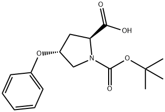 (2S,4R)-BOC-4-PHENOXY-PYRROLIDINE-2-CARBOXYLIC ACID 化学構造式