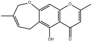 6,9-Dihydro-5-hydroxy-2,8-dimethyl-4H-pyrano[3,2-h][1]benzoxepin-4-one,14729-11-4,结构式