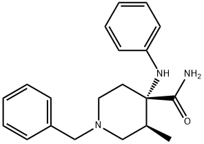 cis-3-Methyl-4-(phenylaMino)-1-(phenylMethyl)-4-piperidinecarboxaMide Struktur