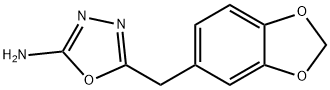 5-(1,3-ベンゾジオキソール-5-イルメチル)-1,3,4-オキサジアゾール-2-アミン 化学構造式