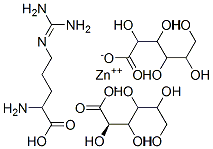 (2S)-2-amino-5-(diaminomethylideneamino)pentanoic acid, 2,3,4,5,6-pent ahydroxyhexanoate, zinc(+2) cation Struktur