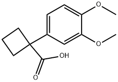 1-(3,4-二甲氧基苯基)环丁烷甲酸,147406-22-2,结构式