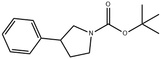 3-フェニルピロリジン-1-カルボン酸tert-ブチル 化学構造式