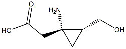 Cyclopropaneacetic acid, 1-amino-2-(hydroxymethyl)-, trans-(-)- (9CI) 结构式