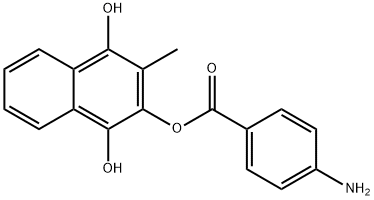 1,4-dihydroxy-3-methyl-2-naphthyl 4-aminobenzoate  Struktur