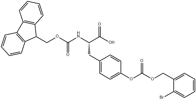 N-芴甲氧羰基-O-(2-溴苄氧羰基)-L-酪氨酸,147688-40-2,结构式