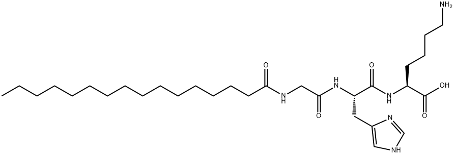 L-Lysine, N-(1-oxohexadecyl)glycyl-L-histidyl- Structure