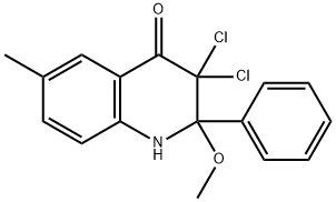 4(1H)-Quinolinone,  3,3-dichloro-2,3-dihydro-2-methoxy-6-methyl-2-phenyl- Structure