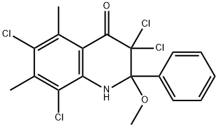 4(1H)-Quinolinone,  3,3,6,8-tetrachloro-2,3-dihydro-2-methoxy-5,7-dimethyl-2-phenyl- 化学構造式