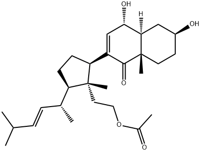 24-nor-9,11-seco-11-acetoxy-3,6-dihydroxycholest-7,22-dien-9-one Structure