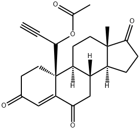 19-ethynyl-19-acetoxyandrost-4-ene-3,6,17-trione,147900-22-9,结构式