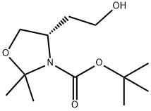 (S)-TERT-BUTYL 4-(2-HYDROXYETHYL)-2,2-DIMETHYLOXAZOLIDINE-3-CARBOXYLATE 化学構造式