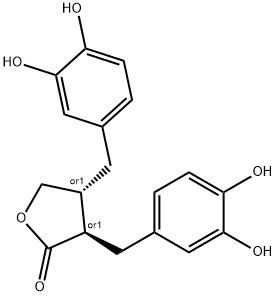 2,3-bis(3,4-dihydroxybenzyl)butyrolactone 结构式