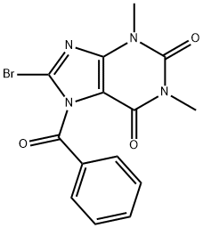 1H-Purine-2,6-dione,  7-benzoyl-8-bromo-3,7-dihydro-1,3-dimethyl-,148122-90-1,结构式
