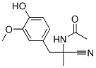 (-)-N-(ALPHA-氰基-4-羟基-3-甲氧基-ALPHA-甲基苯乙基)乙酰胺 结构式