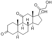 17,21-ジヒドロキシ-5α-プレグナン-3,11,20-トリオン 化学構造式