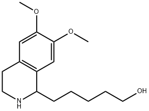 5-(6,7-DIMETHOXY-1,2,3,4-TETRAHYDRO-ISOQUINOLIN-1-YL)-PENTAN-1-OL 化学構造式
