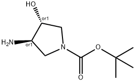 (3R,4R)-tert-Butyl 3-amino-4-hydroxypyrrolidine-1-carboxylate Struktur