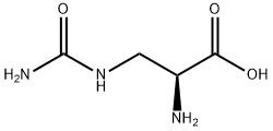 [R,(+)]-2-アミノ-3-ウレイドプロピオン酸 化学構造式